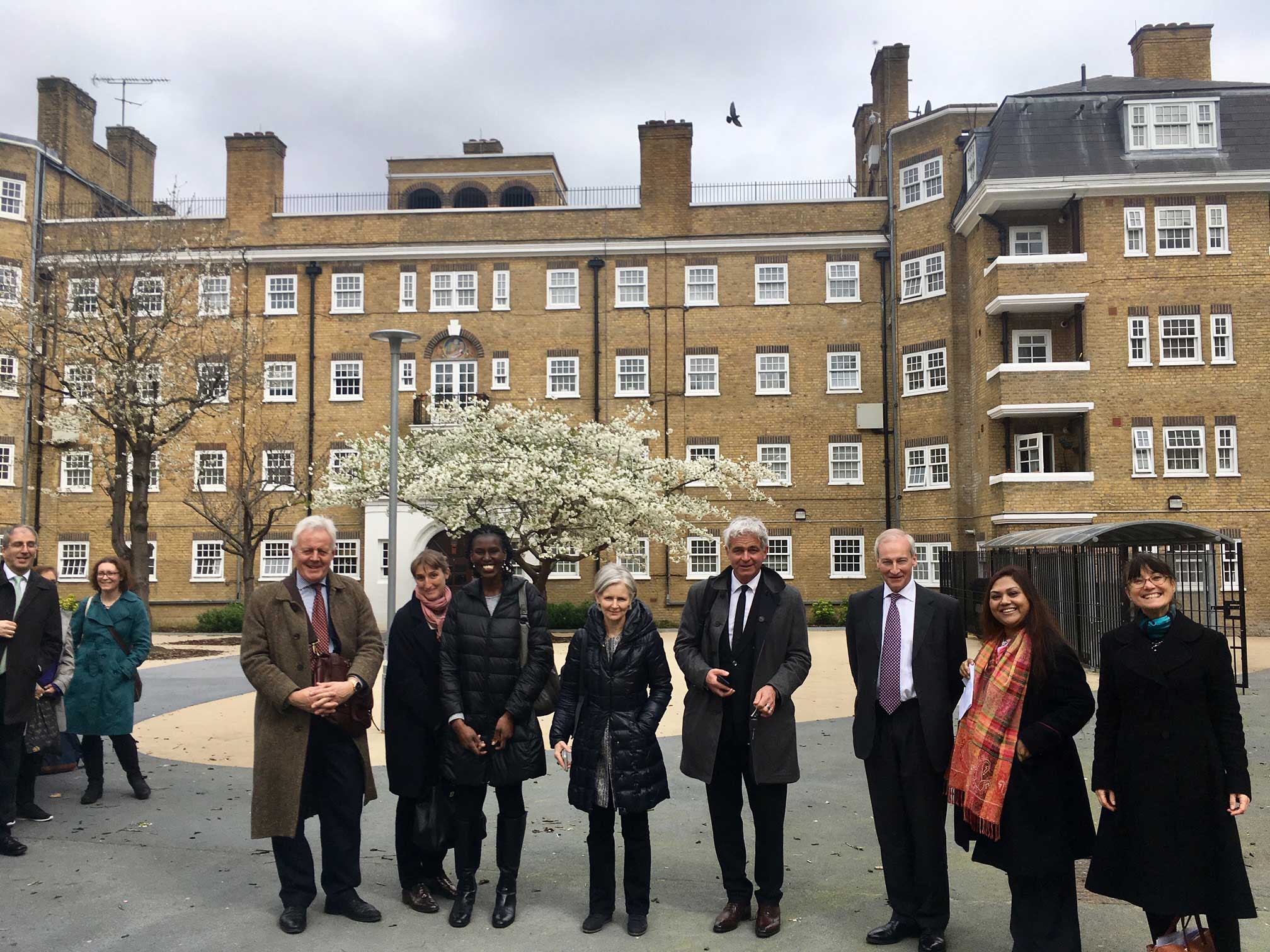 Members of Historic England's Commission, Chief Executive, Chair and staff on a visit to historic buildings in London.