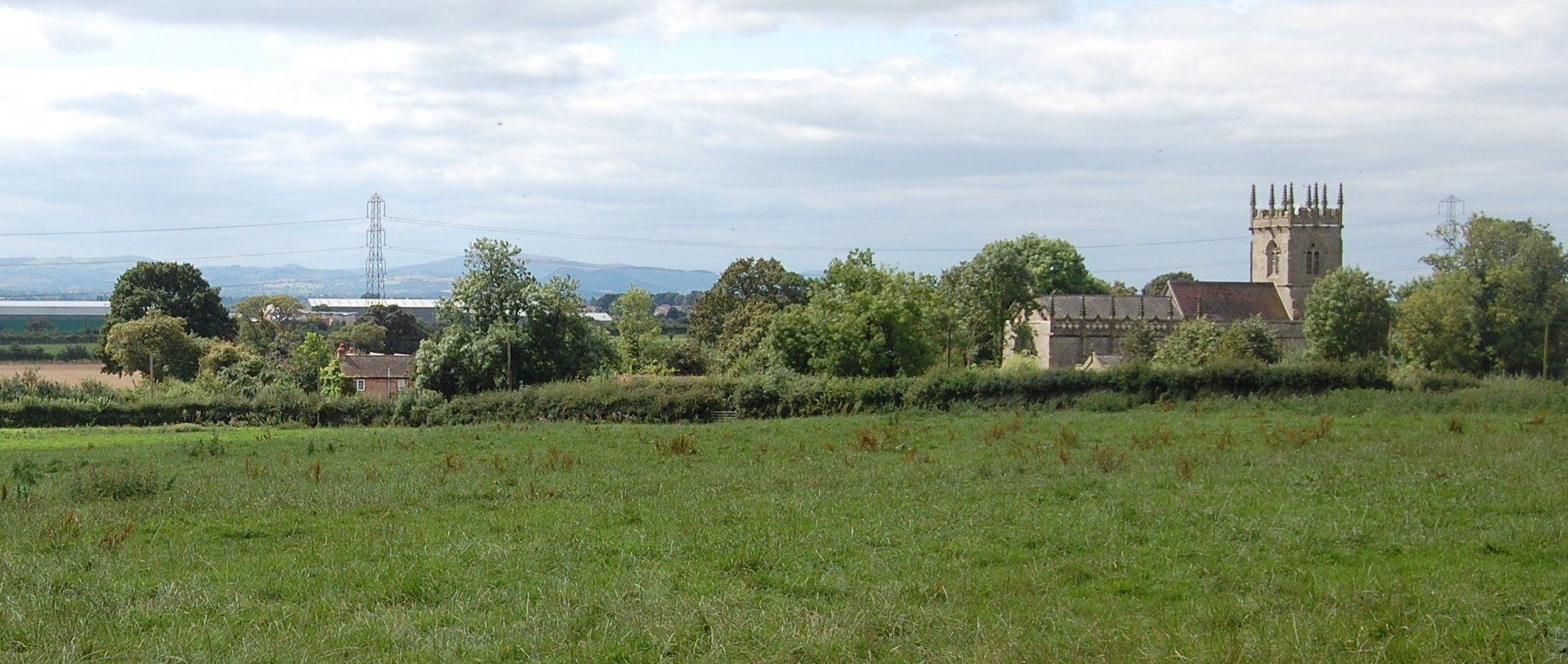 Shrewsbury battlefield from the visitor centre, Shropshire