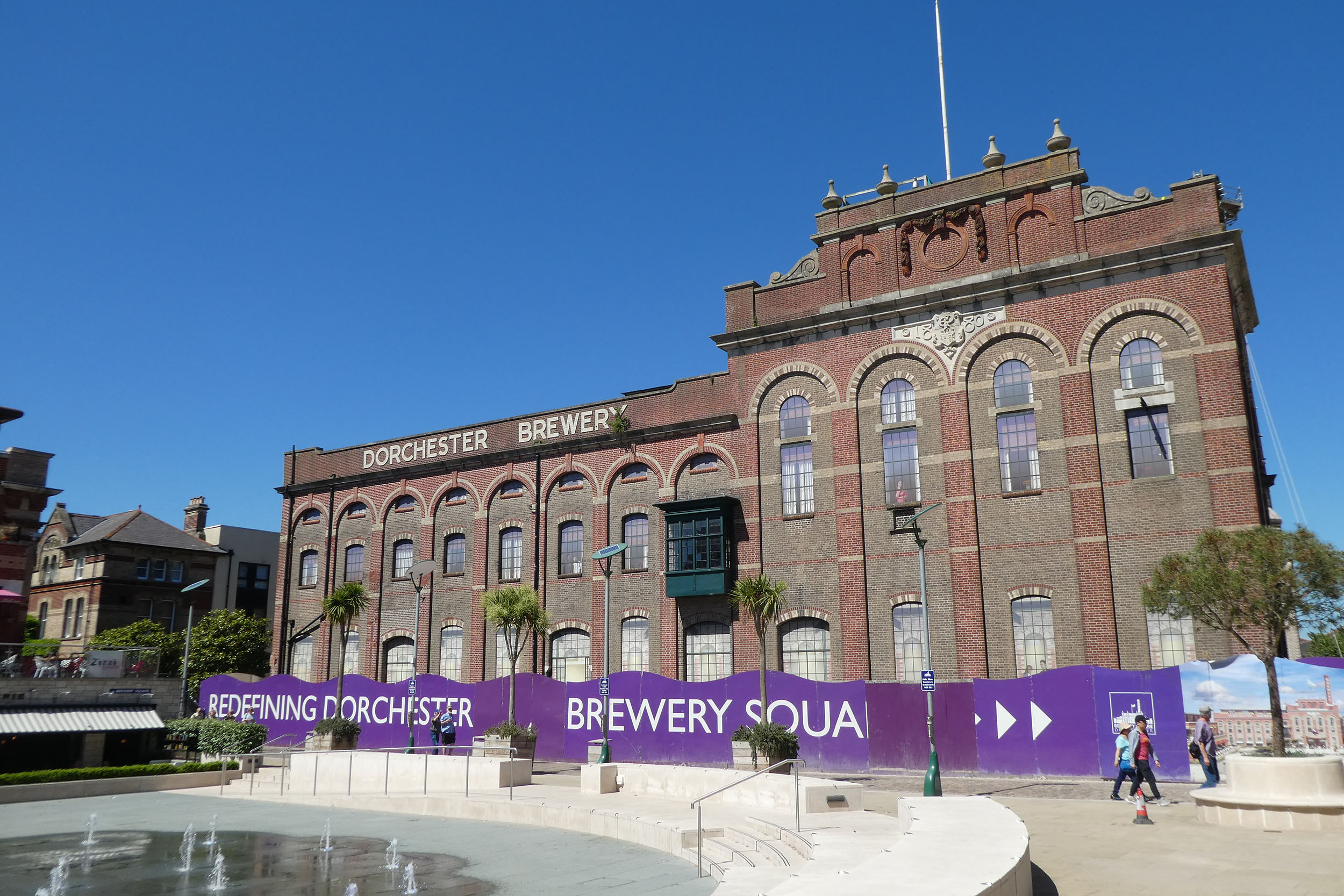 Image of the Brewery Square in Dorchester, where an old brewery site has been used as the basis for regeneration including new retail and living space.
