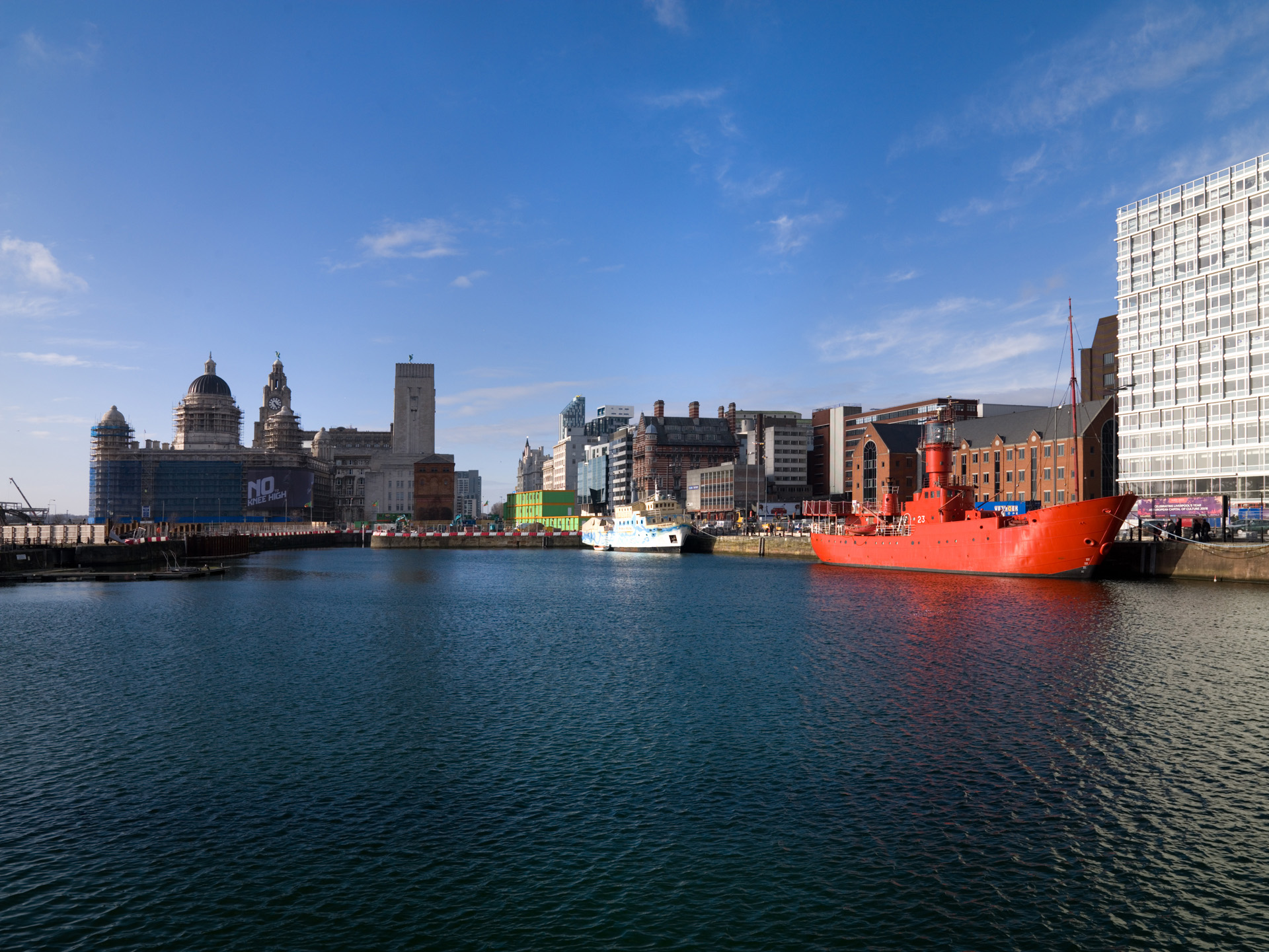 Pier head and Canning Dock, Liverpool Merseyside.