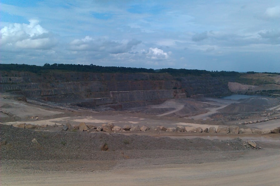 Viewing the benches at Whatley Quarry, a major aggregate supplier in Somerset