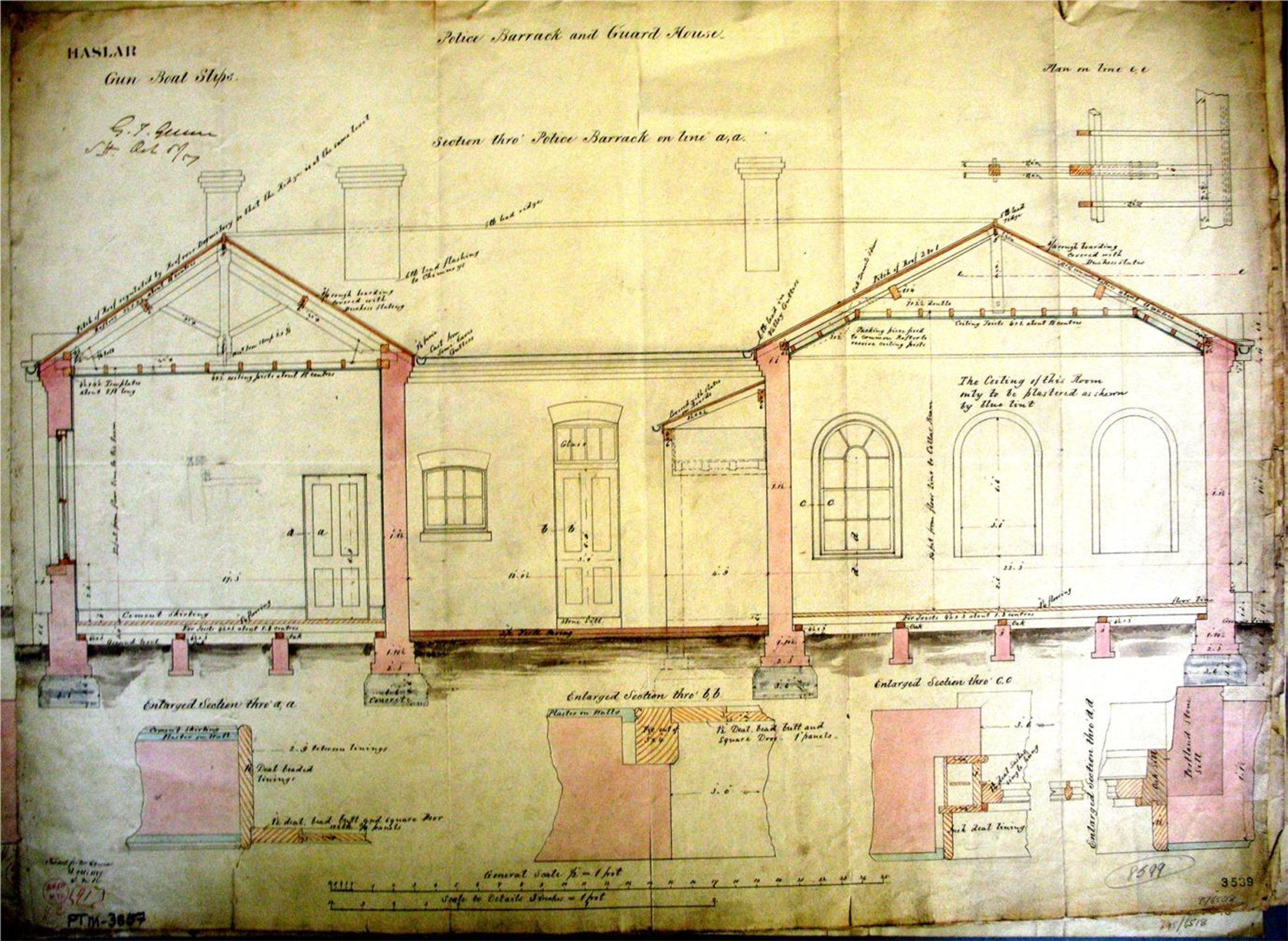 Measured drawing of Police Barrack and Guard House