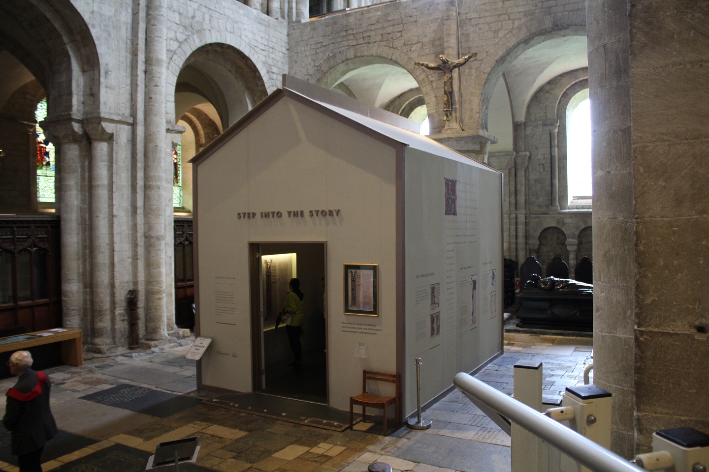 Image of the temporary exhibition housing the Winchester Bible
