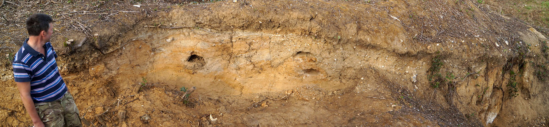 View of long section within excavation trench