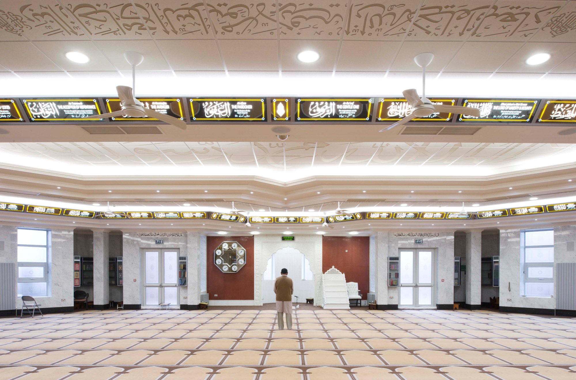 Interior of Masjid e Tauheedul Islam, Blackburn, Lancashire.