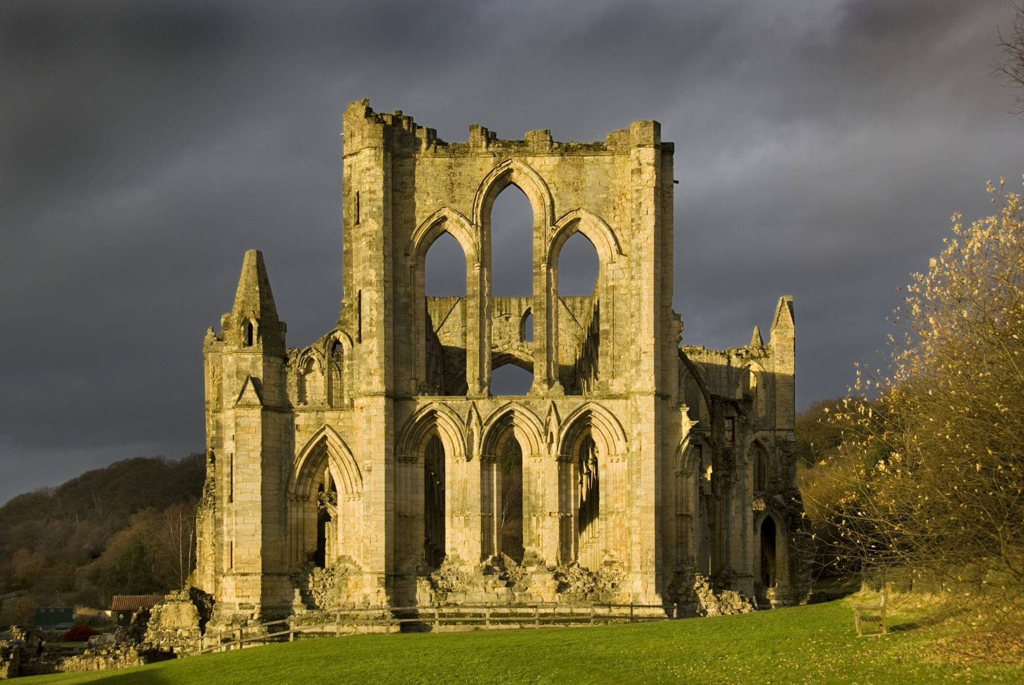 Exterior of the south-eastern end to the abbey church at Rievaulx Abbey