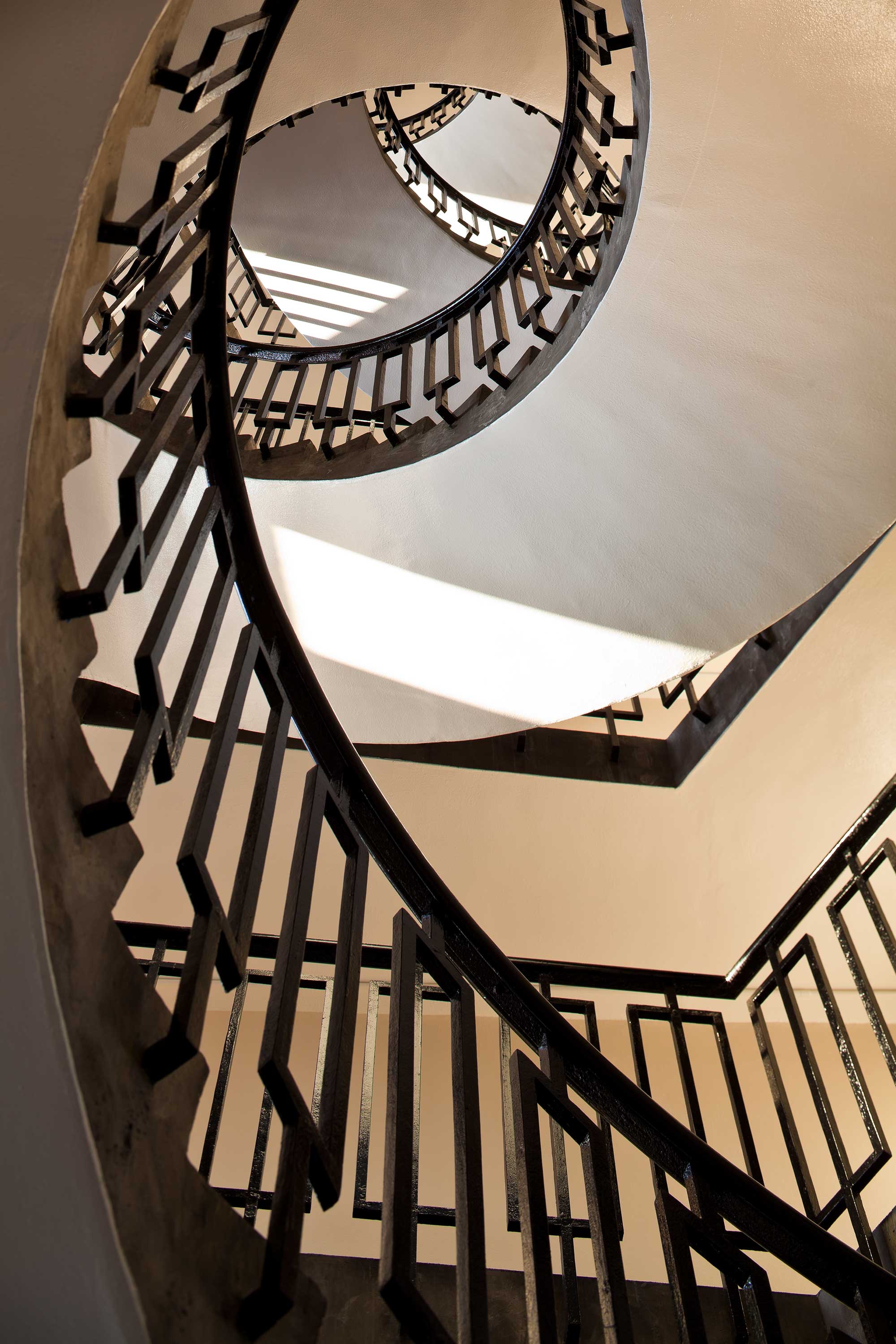 A communal spiral staircases