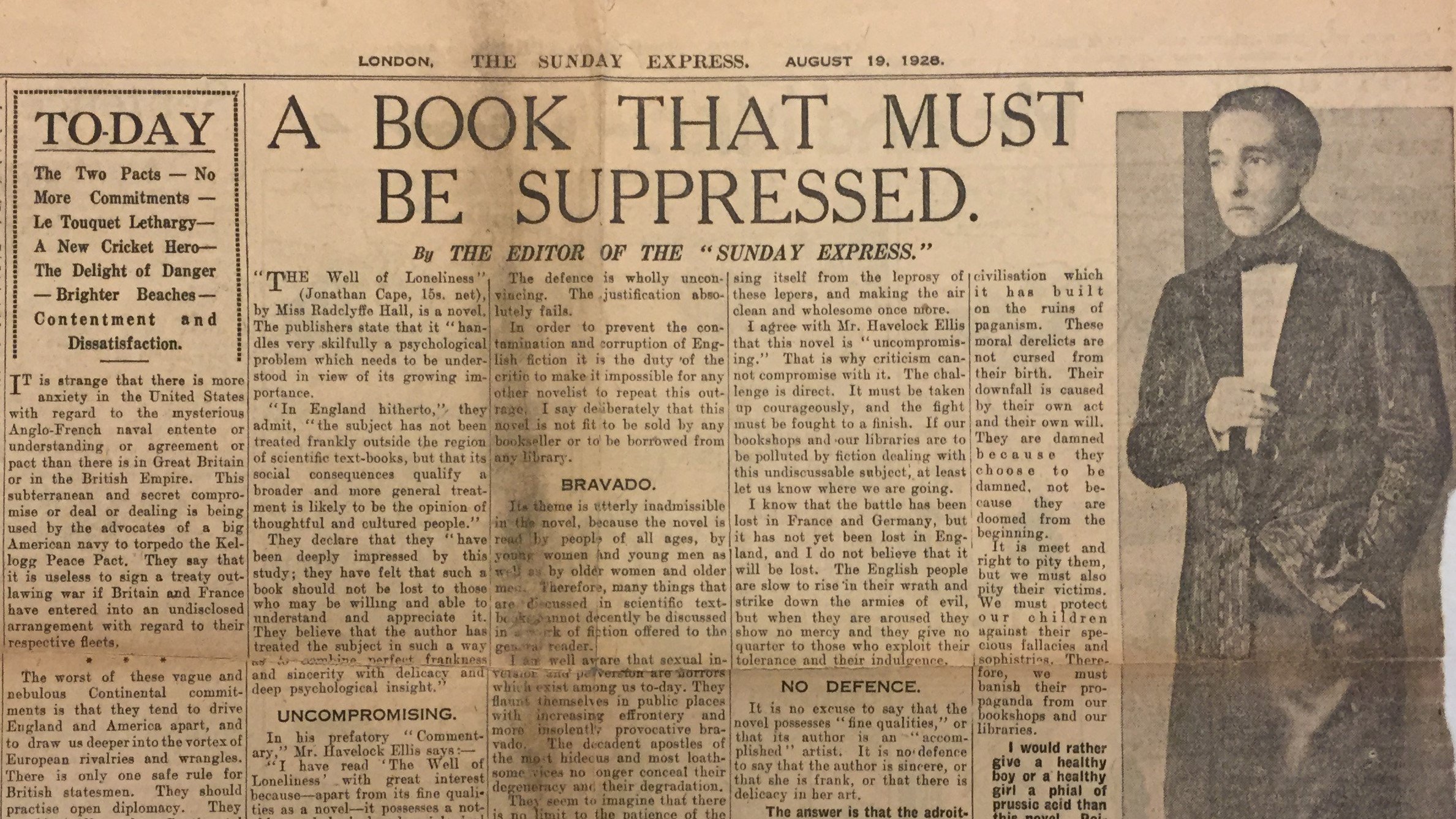 'A Book That Must Be Suppressed'. The Sunday Express editorial on Radclyffe Hall's The Well of Loneliness, 1928