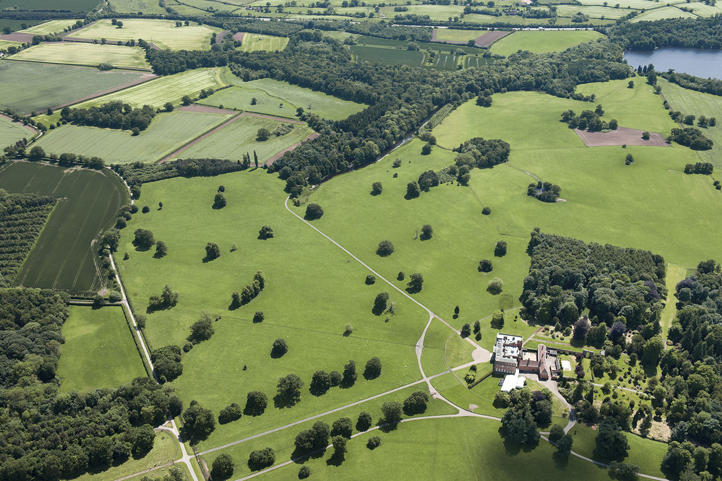 Aerial view of Chillington Hall, Staffordshire