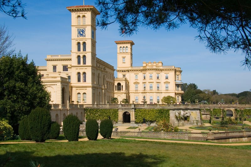View of Osborne House and garden terrace, Isle of Wight