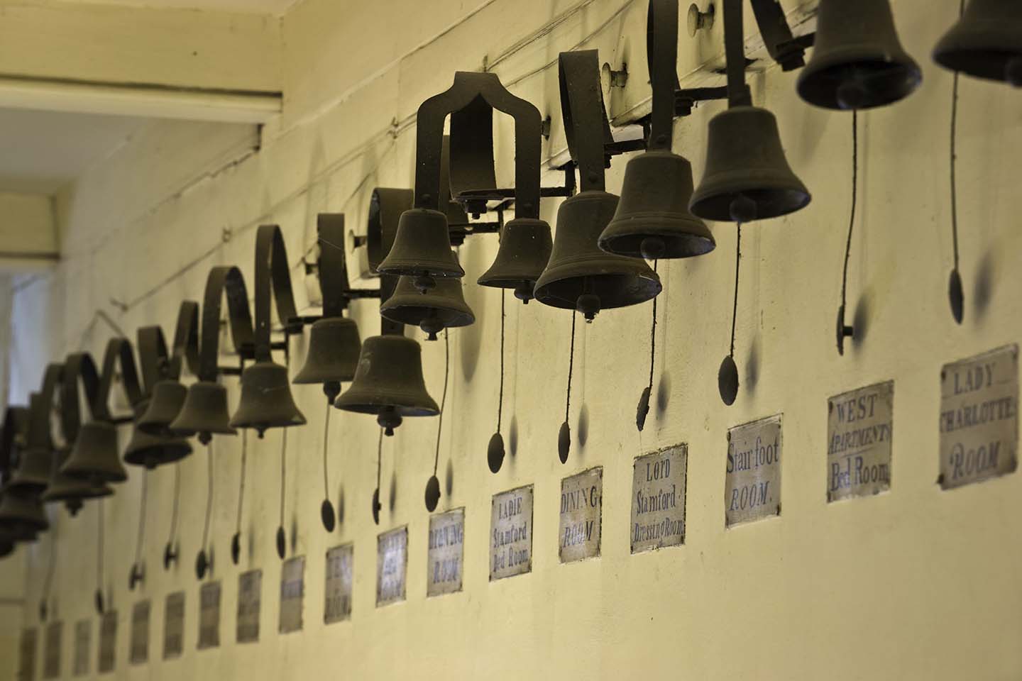 The 56 sprung bells in the basement service corridor