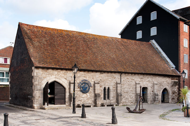 A late medieval shipping warehouse at Poole, Dorset - now a local studies library