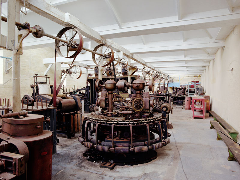 A Noble combing machine in the restored combing shed at Coldharbour Mill Museum, Uffculme