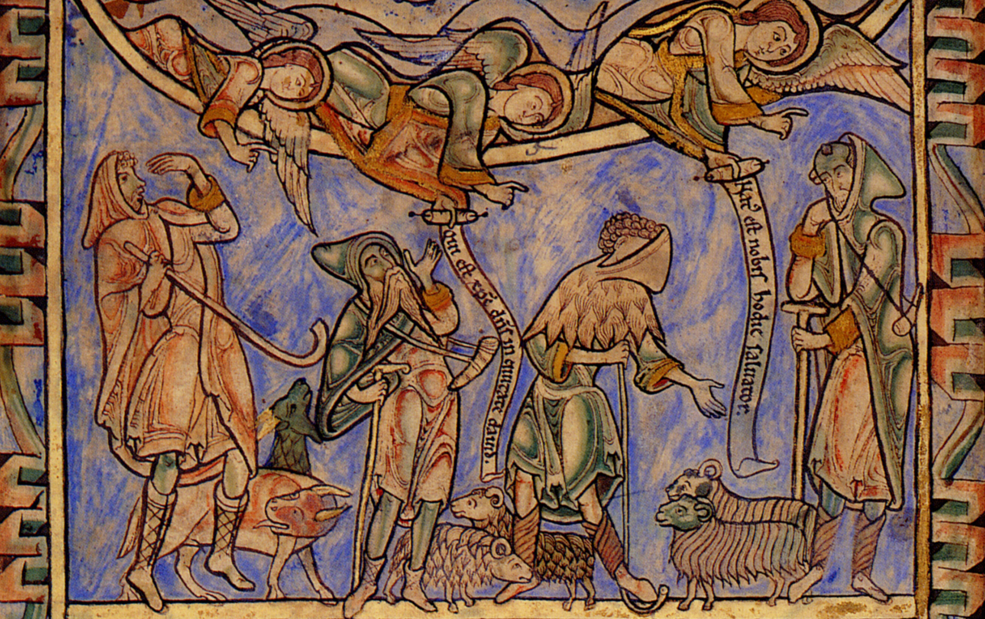 The Annunciation to the Shepherds and the Magi before Herod from the Winchester Psalter of Henry de Blois