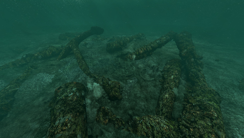 Screen shot from the virtual dive trail for the Normans Bay wreck