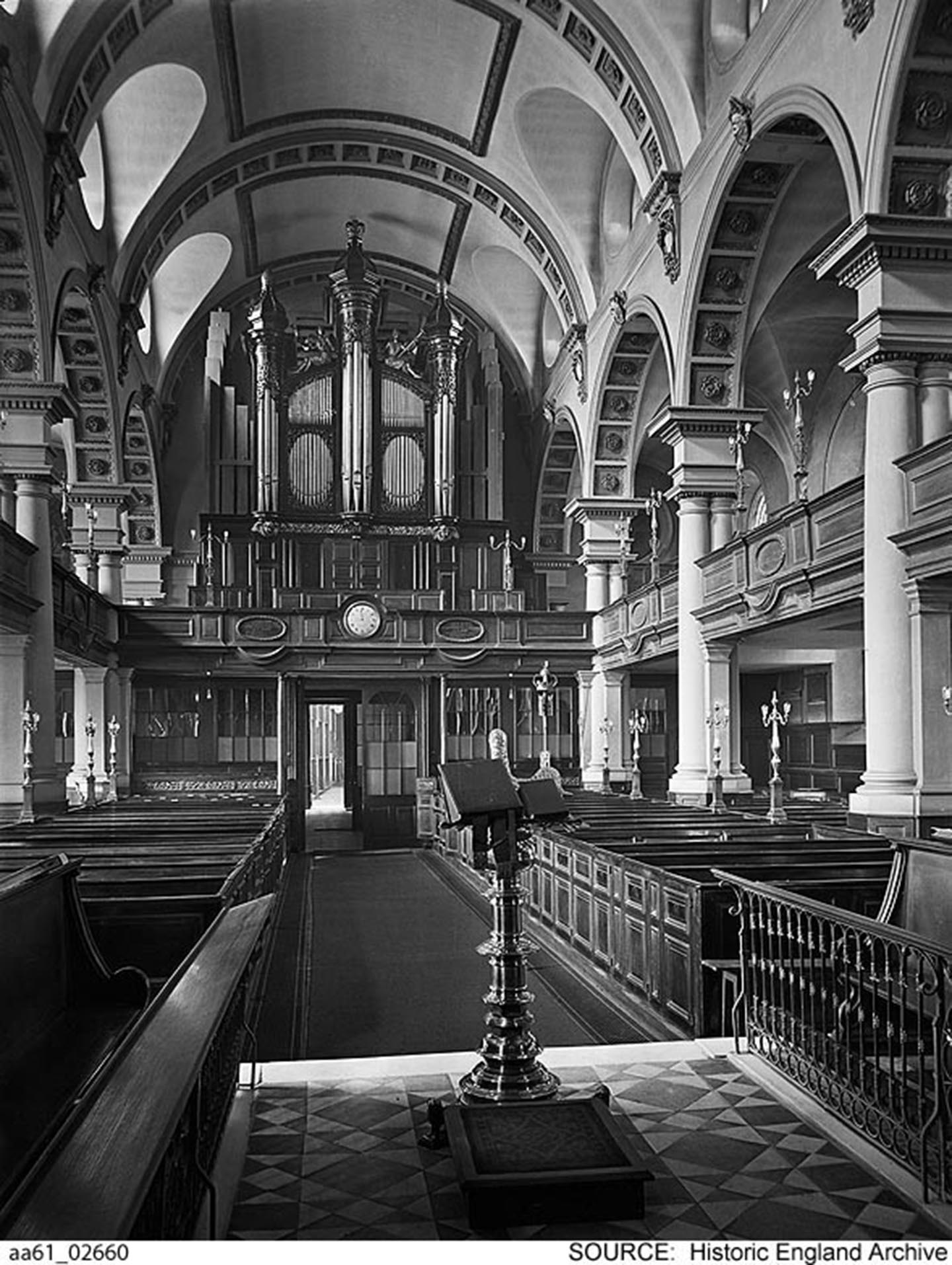 St Bride’s Church, London before bombing