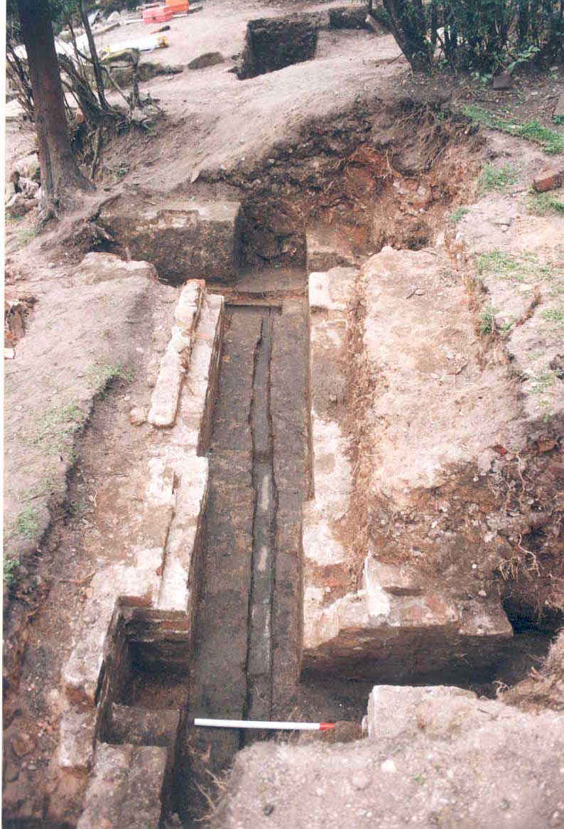 Long narrow trench which has been excavated