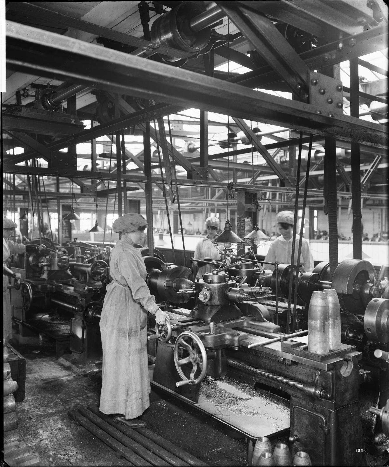 Turning steel at the Cunard Shell Works, Birkenhead, Bedford Lemere 1917. © Historic England. Images are from the National Monuments Record, and published in WORK (£9.99) from English Heritage’s The Way We Were series.