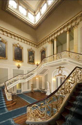 Wrest Park. Double branched staircase in the staircase hall.