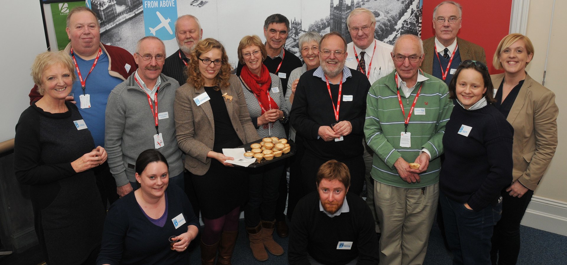 Britain from Above virtual volunteers and Project Team members at a volunteer event, November 2013