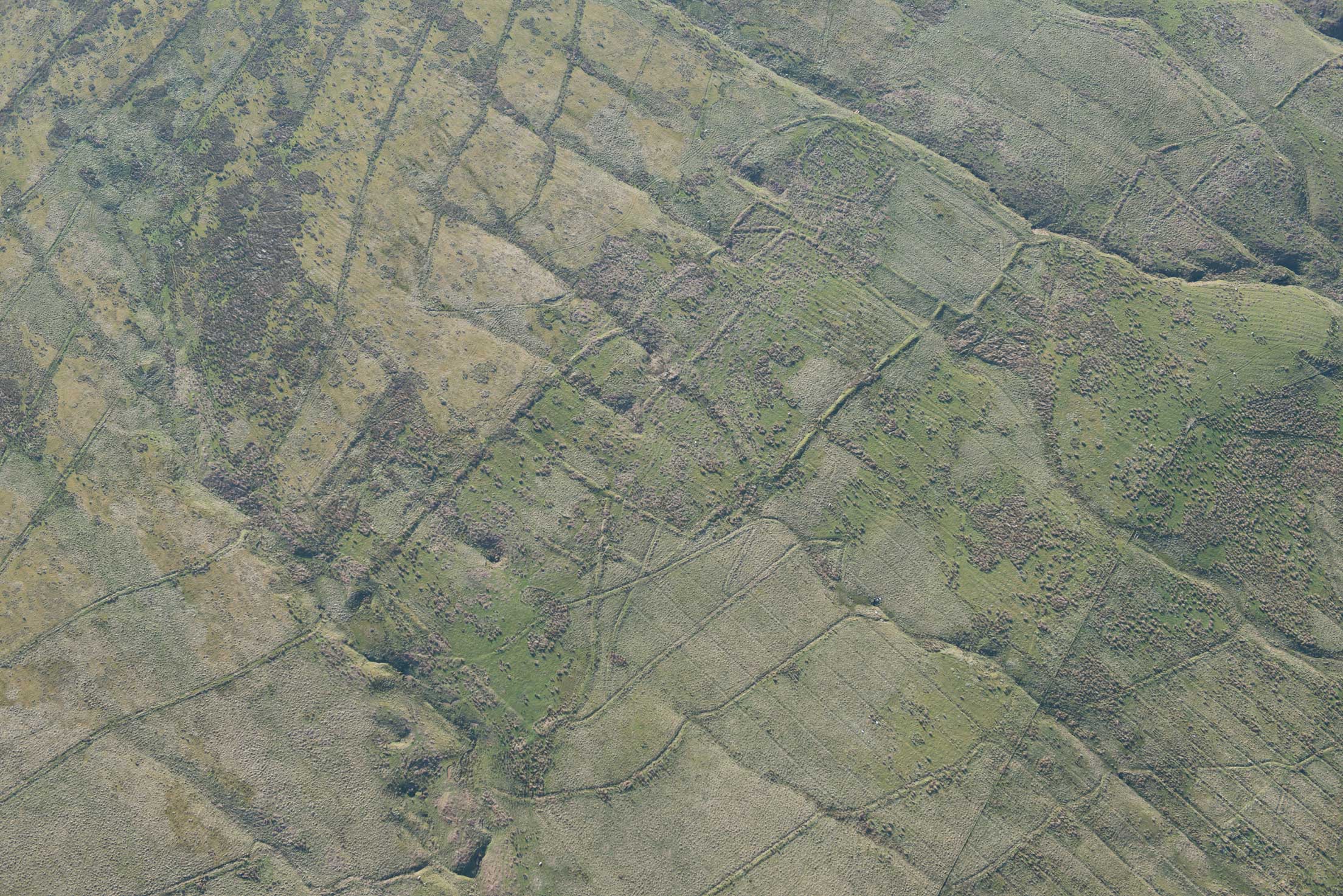 An aerial view of an archaeological landscape in Northern England.