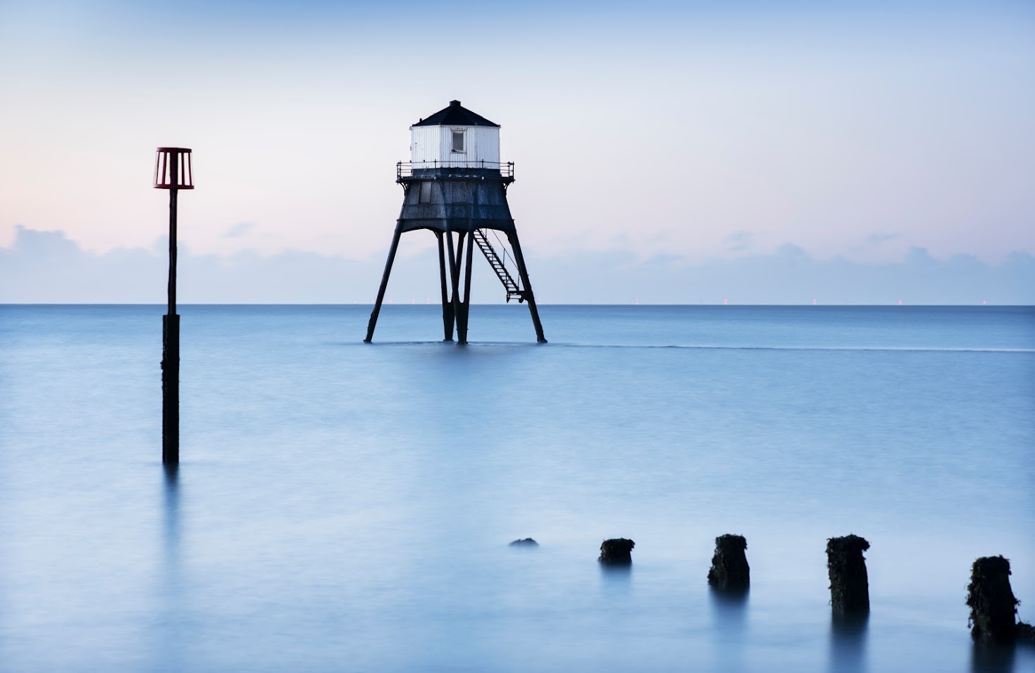 Dovercourt Lighthouse stands proudly from the North Sea.