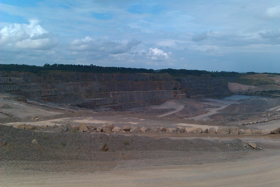 Viewing the benches at Whatley Quarry, a major aggregate supplier in Somerset