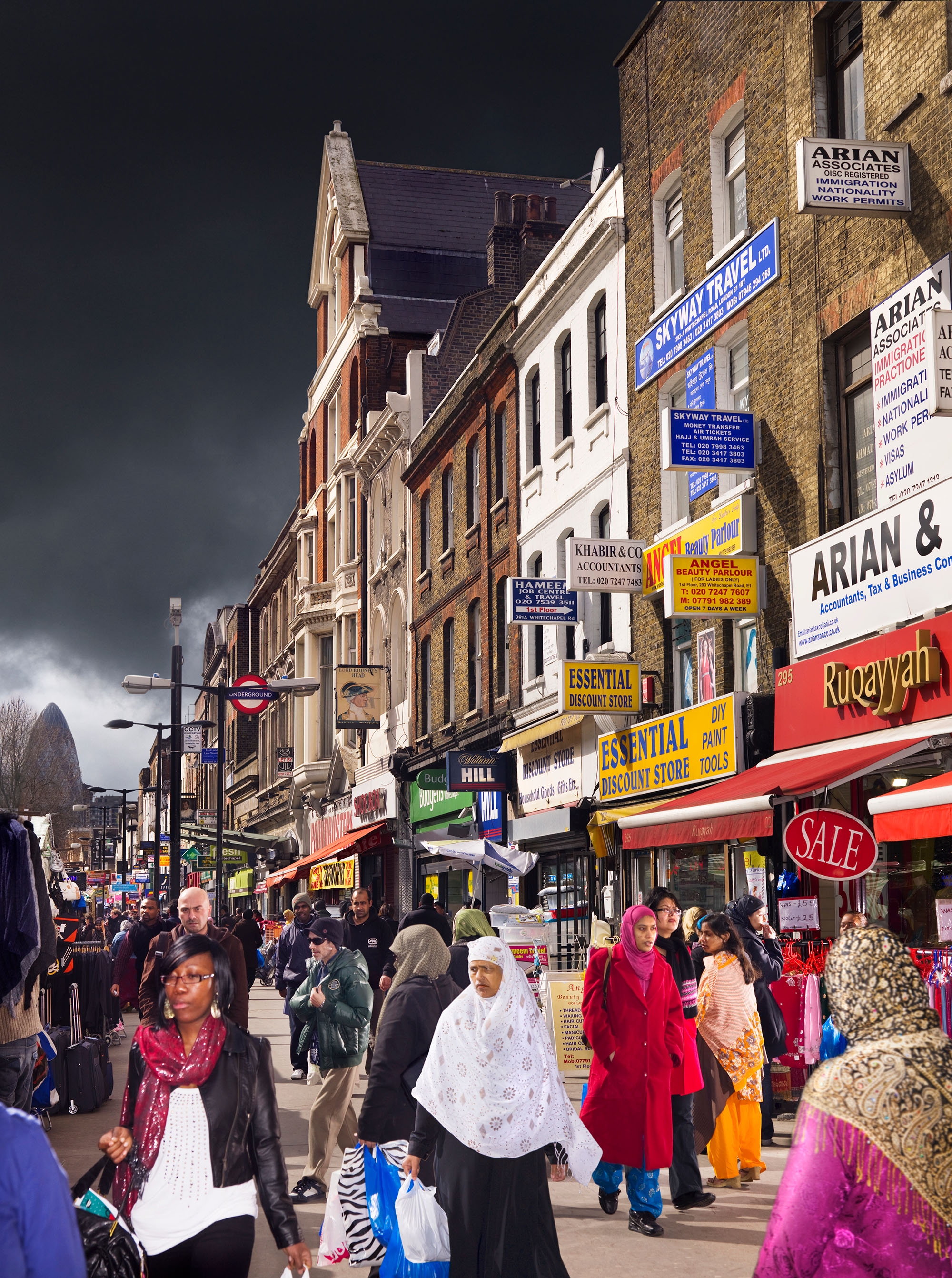 Whitechapel Market, Whitechapel, London.  General view of market.
