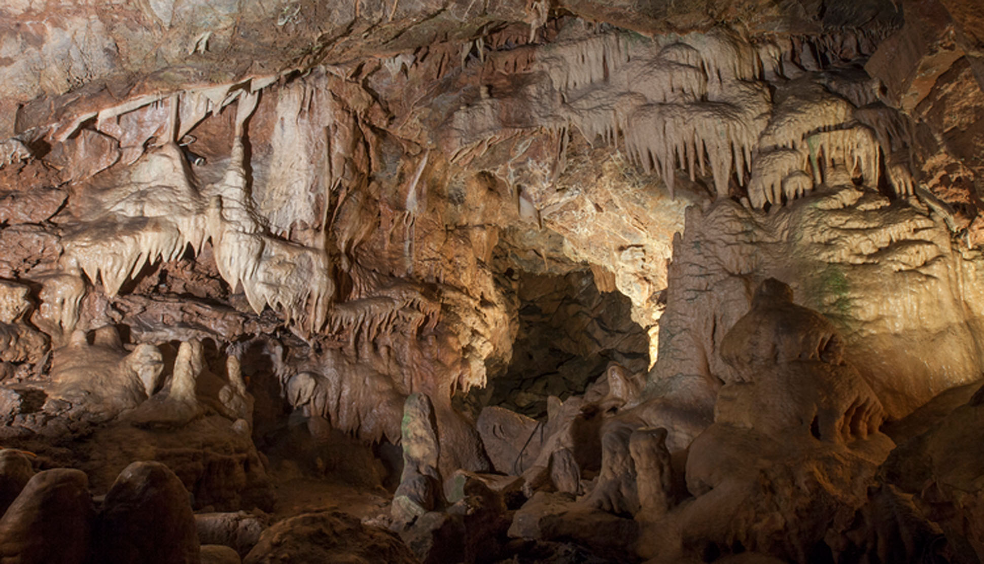 Photo of caverns with stalactites