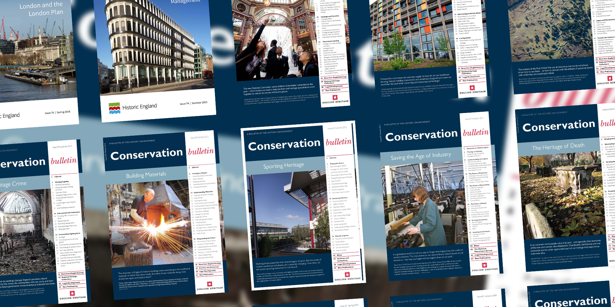 Cover images of Conservation Bulletin magazines
