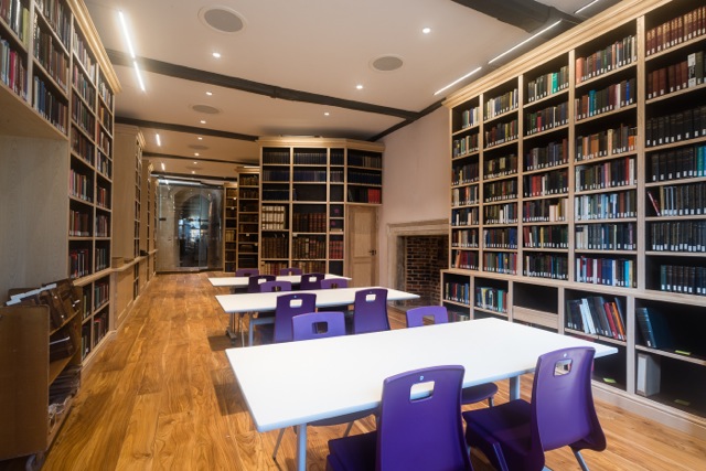 The Library at Rochester Cathedral, showing the new desks and bookcases.