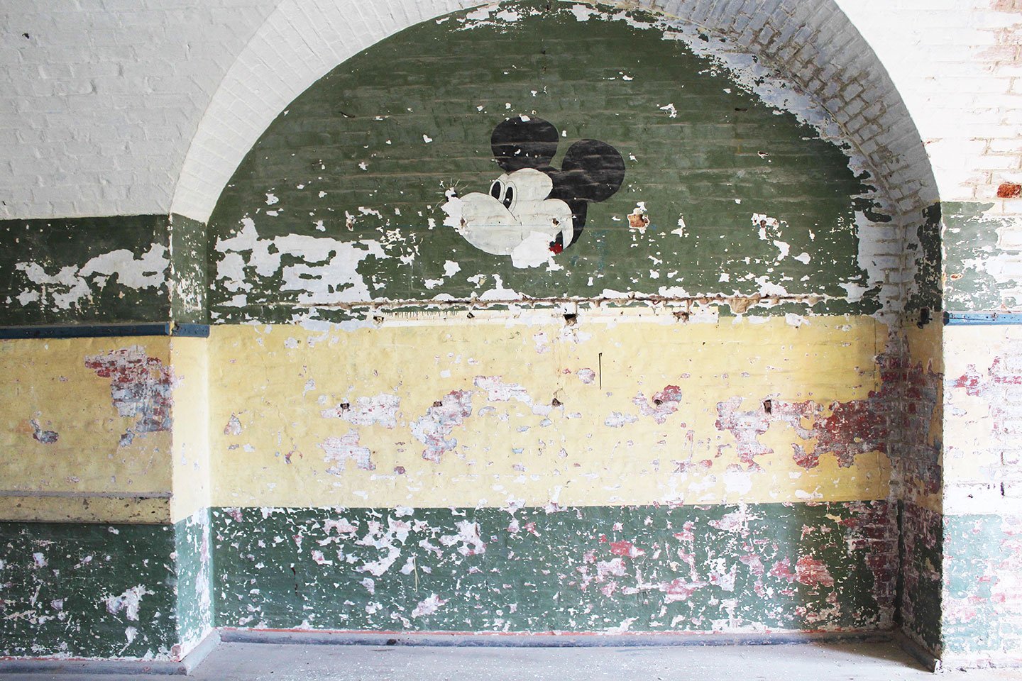 A painting of Mickey Mouse at Fort Burgoyne, Dover, Kent, during the Second World War.