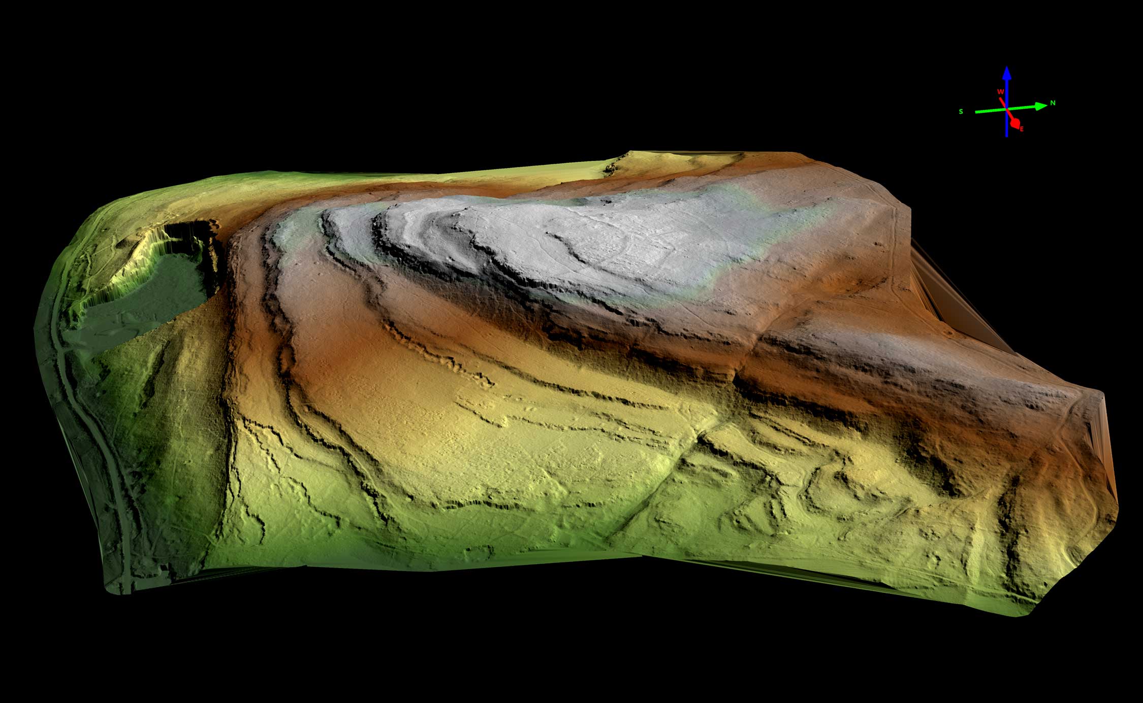 Digital terrain model of Warton Crag site, Lancashire.
