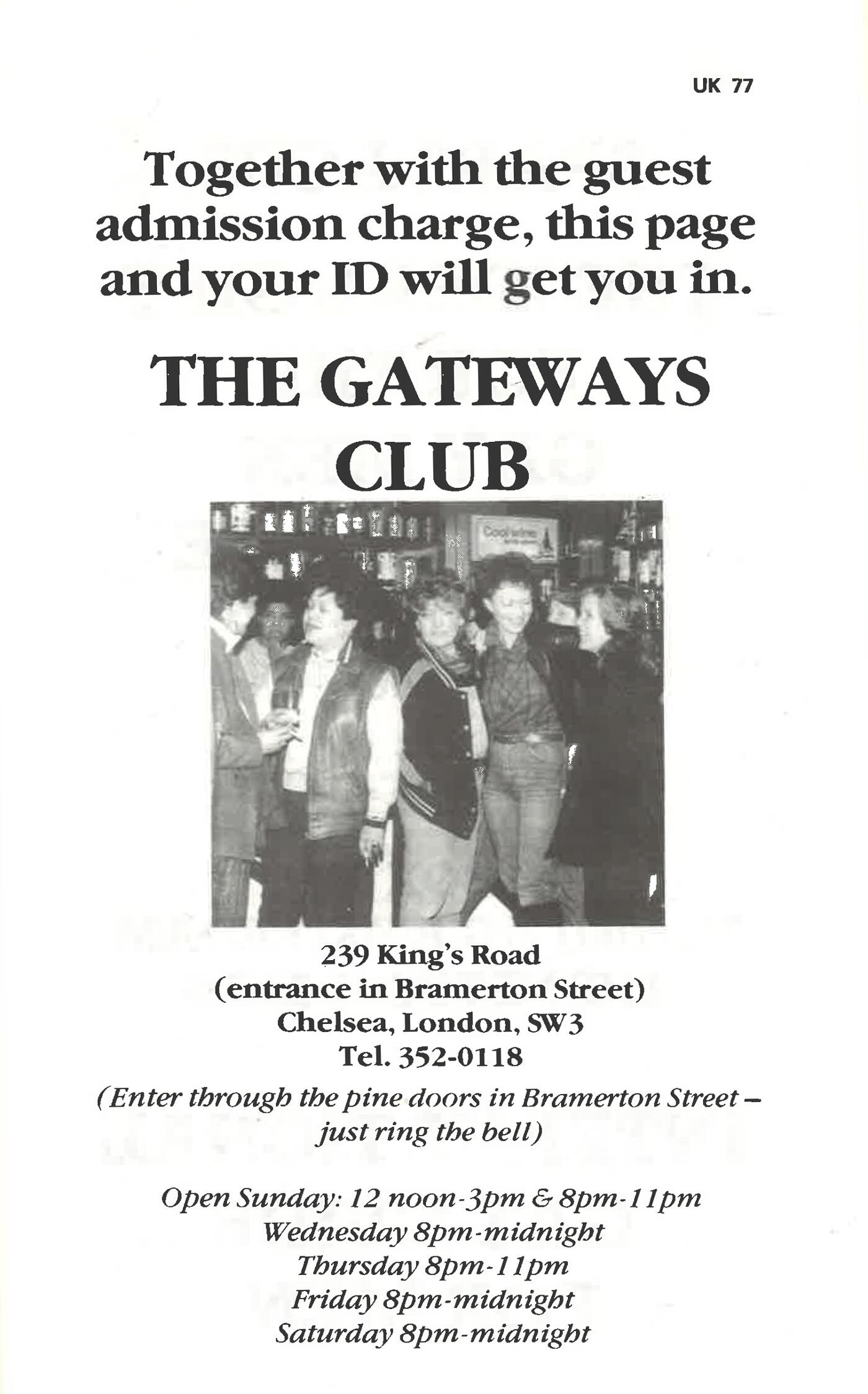 Advert for the Gateways Club in Gaia's Guide