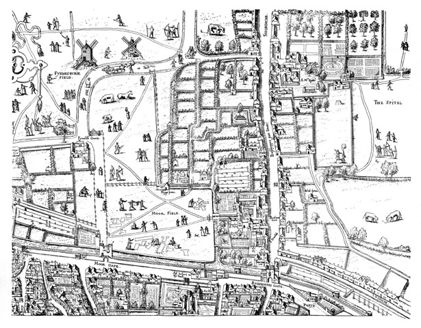 Moorfields map image made from the Copperplate Map: 1559.