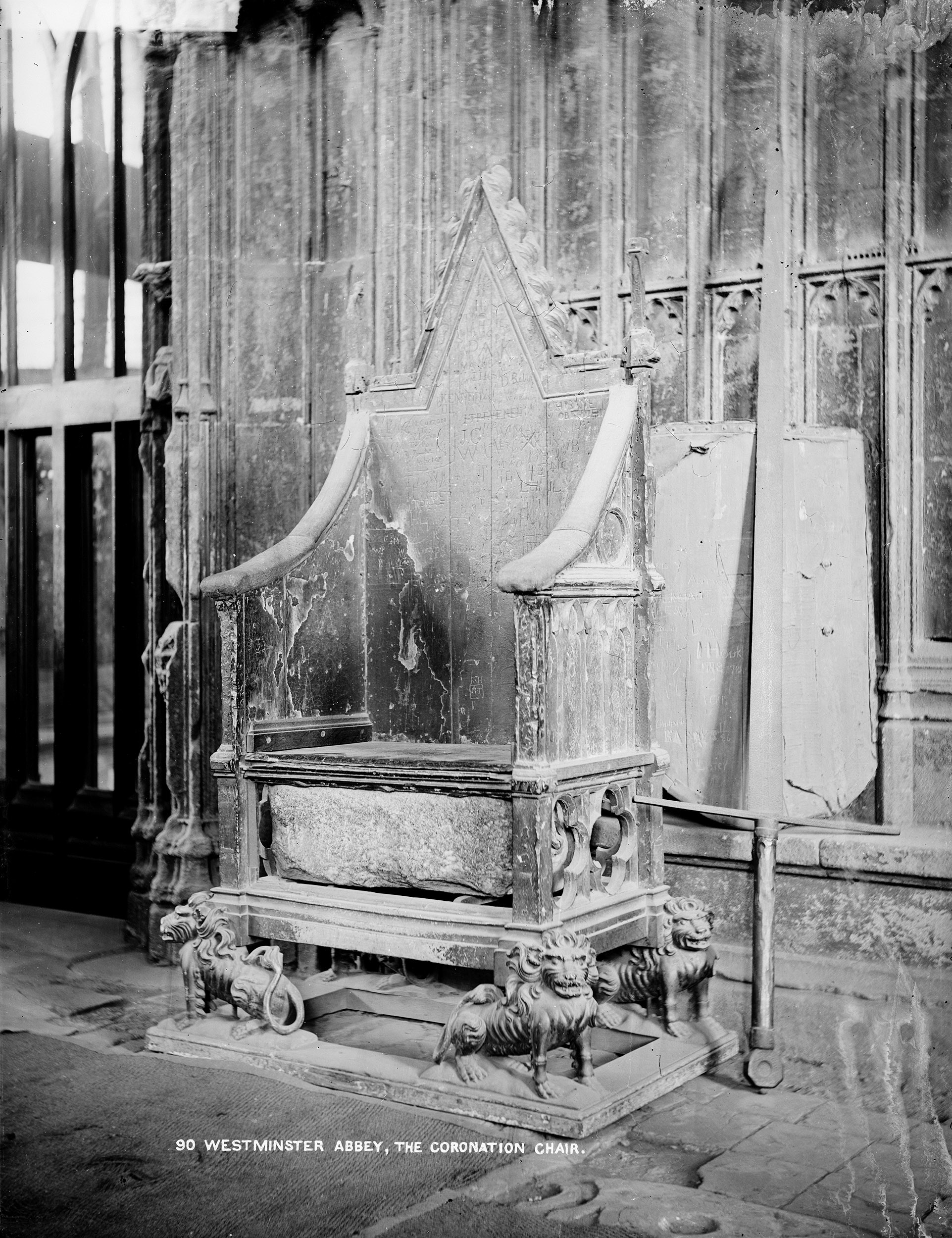 Photograph of the Coronation Chair, St Edward the Confessor’s Chapel, Westminster Abbey, London,