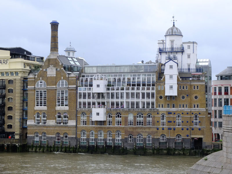 Courage's Anchor Brewhouse on Shad Thames, as seen from Tower Bridge