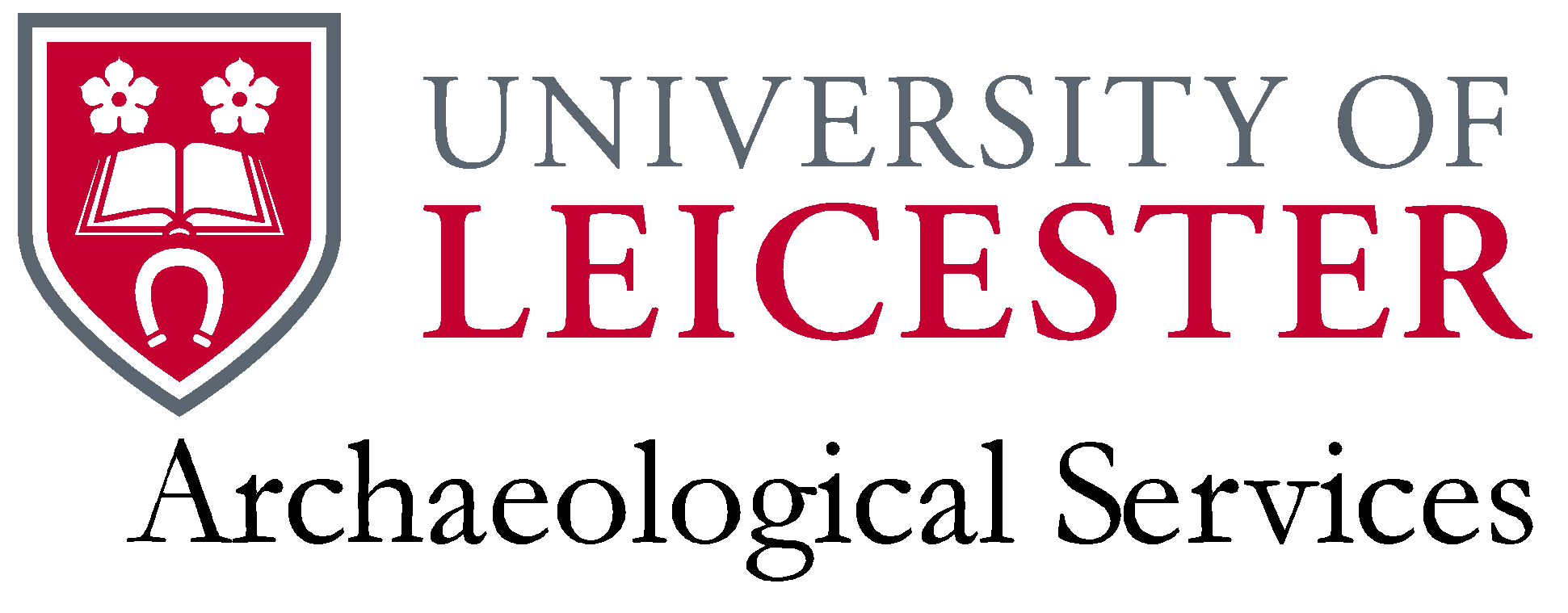 The logo of University of Leicester Archaeological Services.