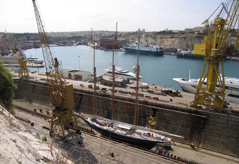 French Creek, Malta, with part of Hamilton Dock in the foreground