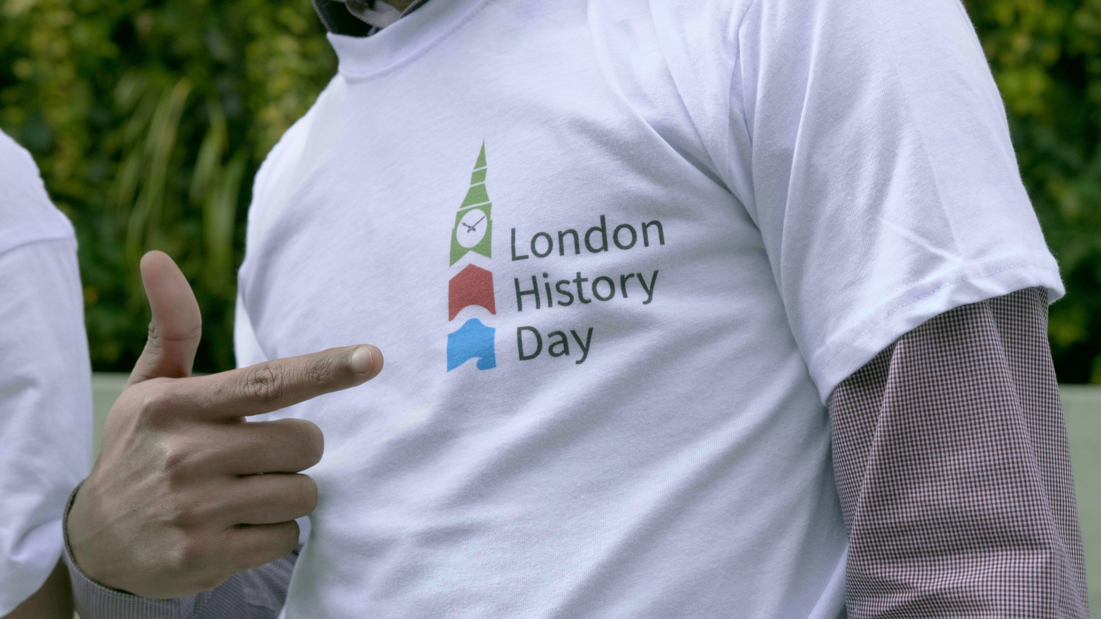 London History Day logo on a white tshirt