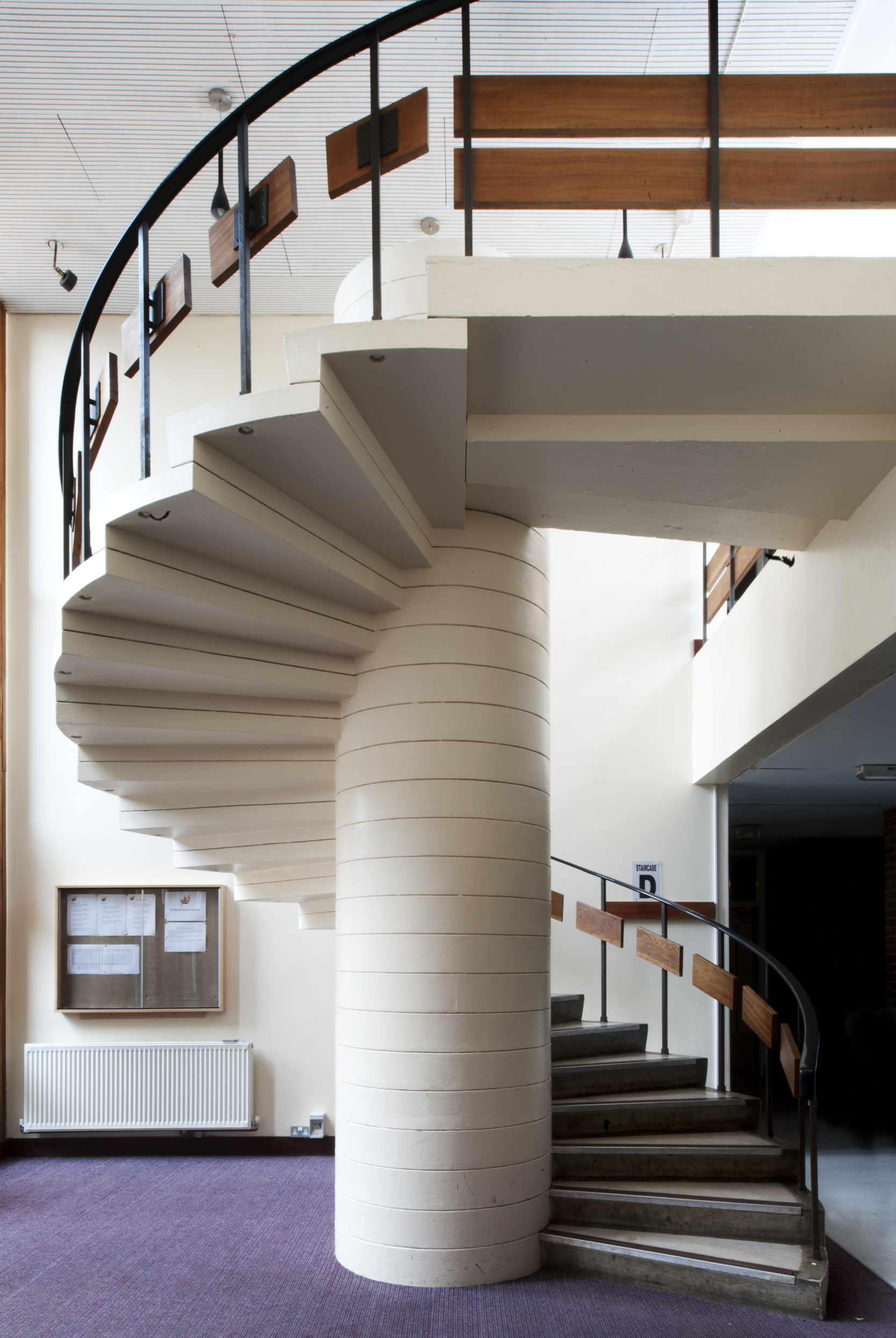 Photo of a white spiral staircase 