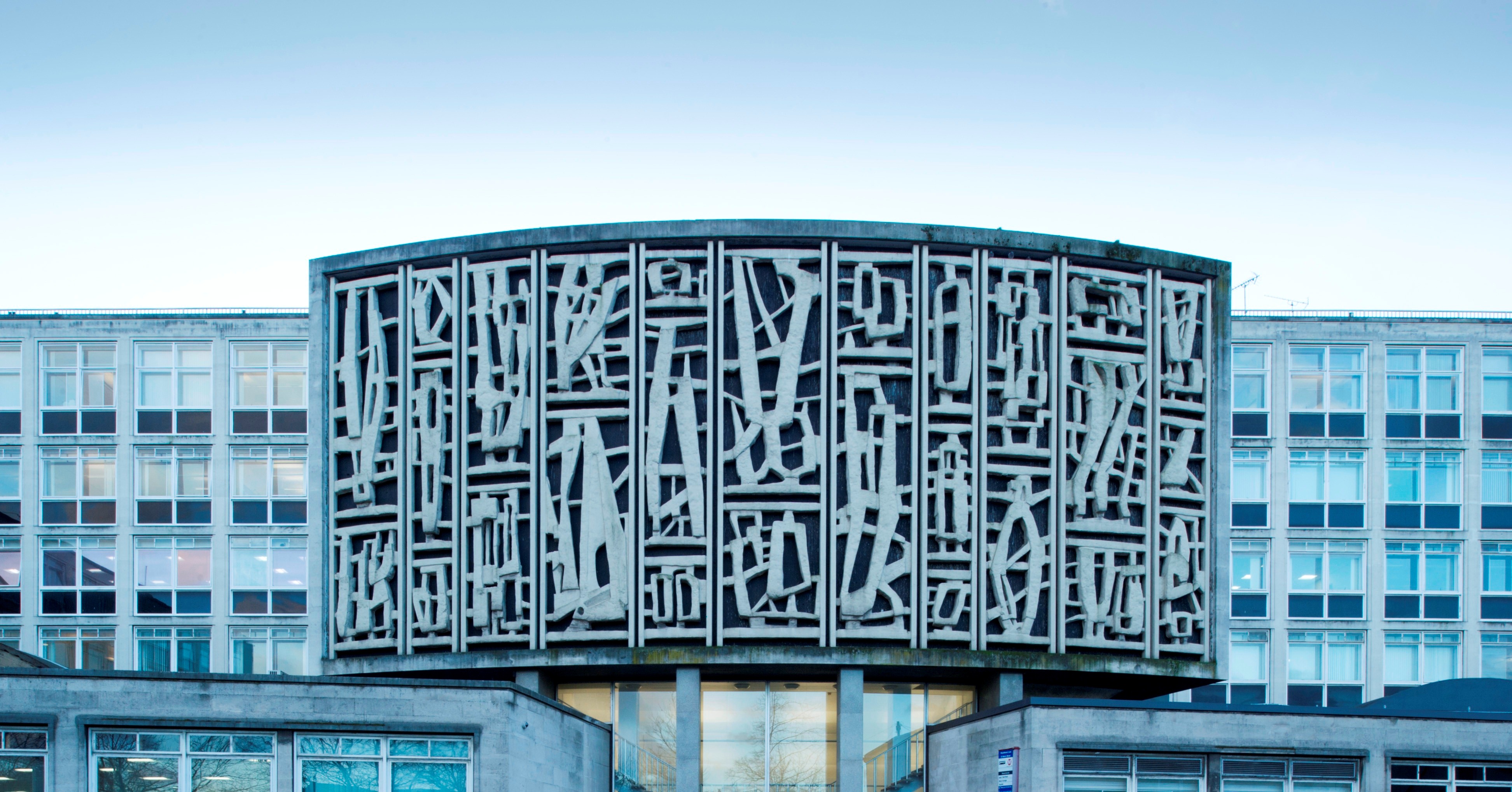 A Celebration of Engineering Sciences on Department of Mechanical Engineering Building at University of Leeds by Allen Johnson, 1963. Listed Grade II