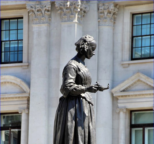 Arthur Walker's 1915 statue of Florence Nightingale, Waterloo Place, London
