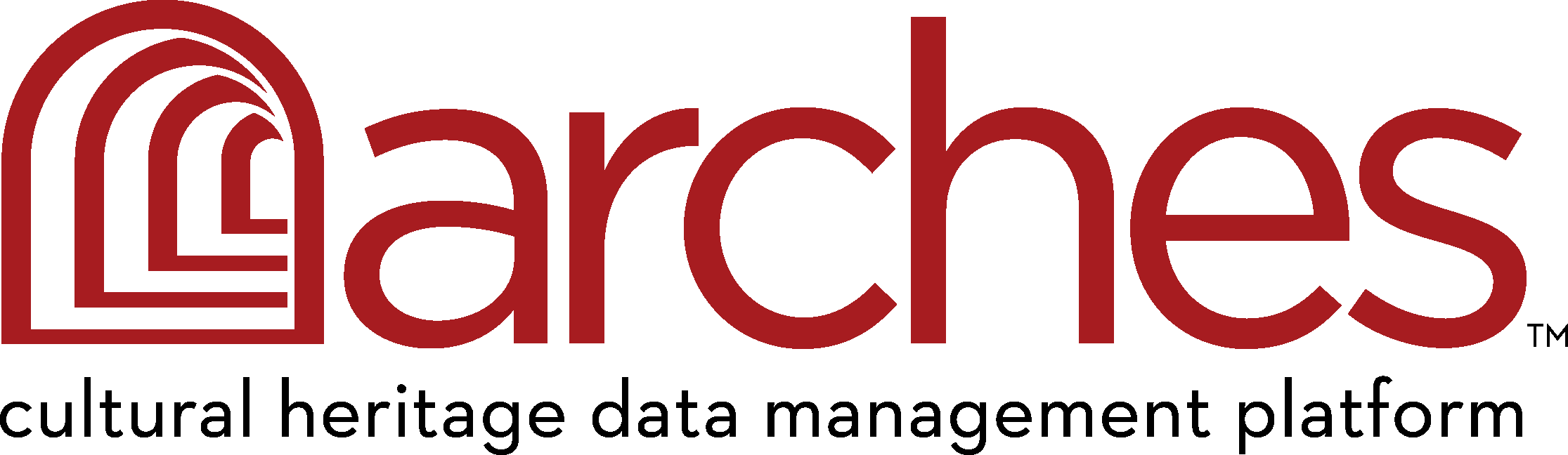 Arches logo. Text reads: Arches TM cultural heritage data management platform
